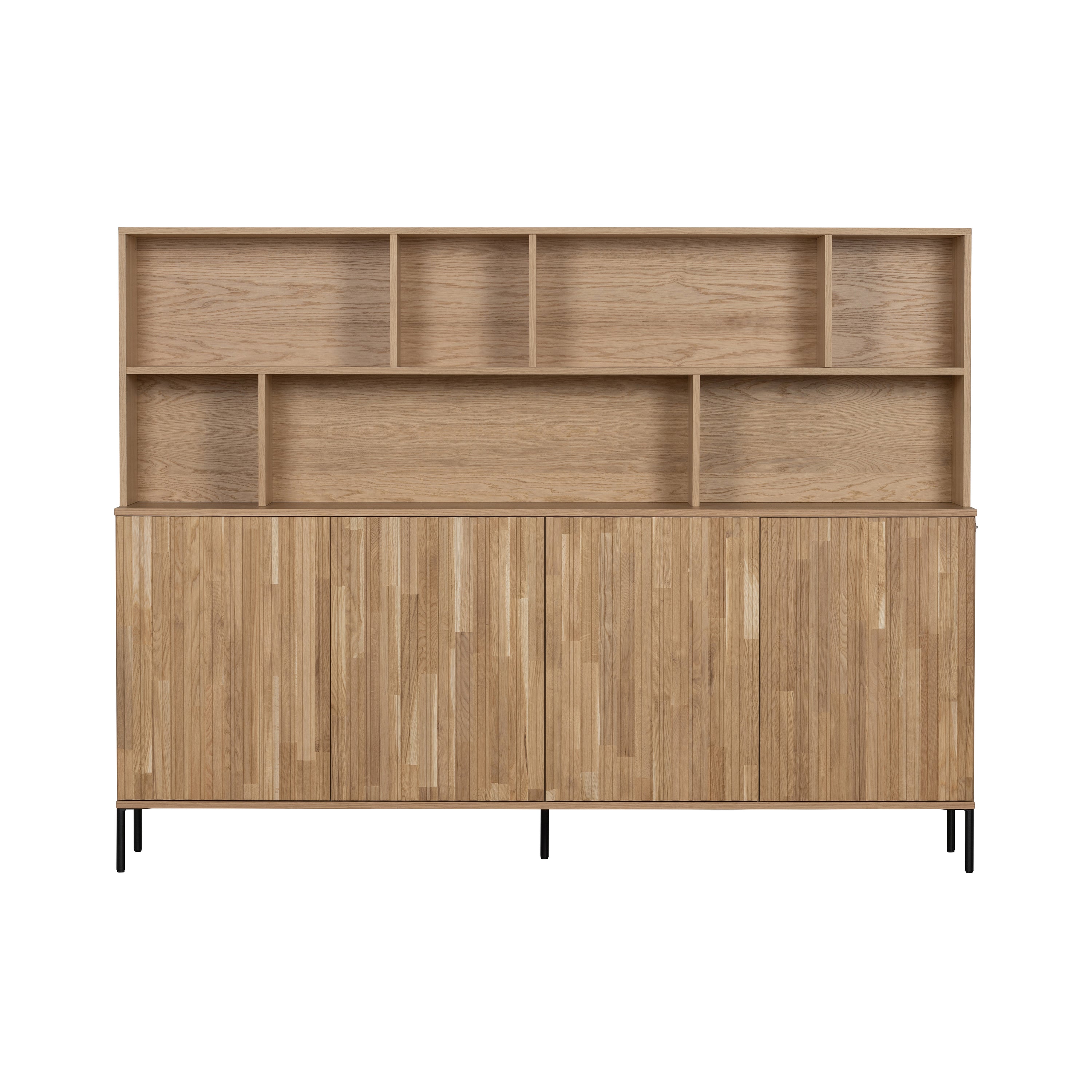 WOOOD New Gravure Wandkast B 200 cm - Eiken - Naturel