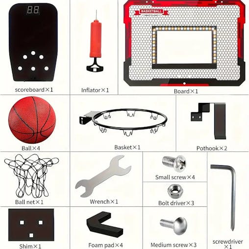 NNETM Glow Hoops: Interactive LED Basketball Hoop Set for Kids