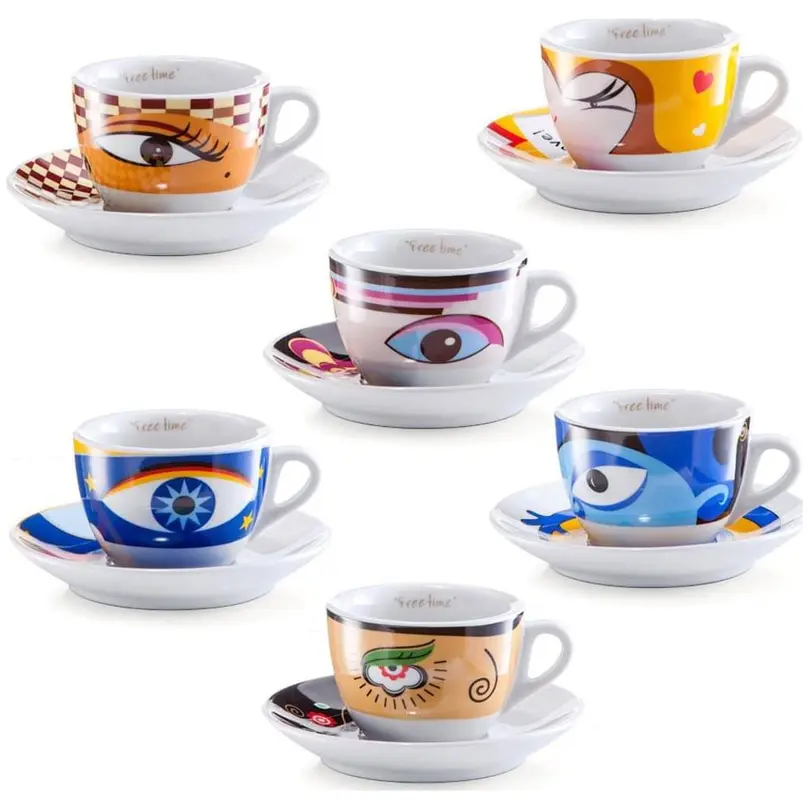 Espressotasse mit Untertasse 6er-Set Magic Eyes