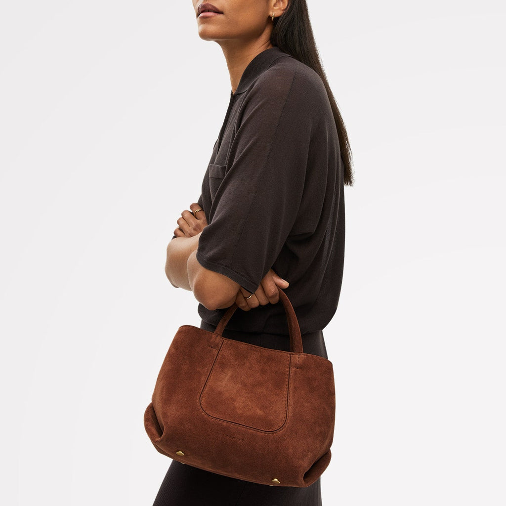 The Compton - Suede - Small Ziptop Grab