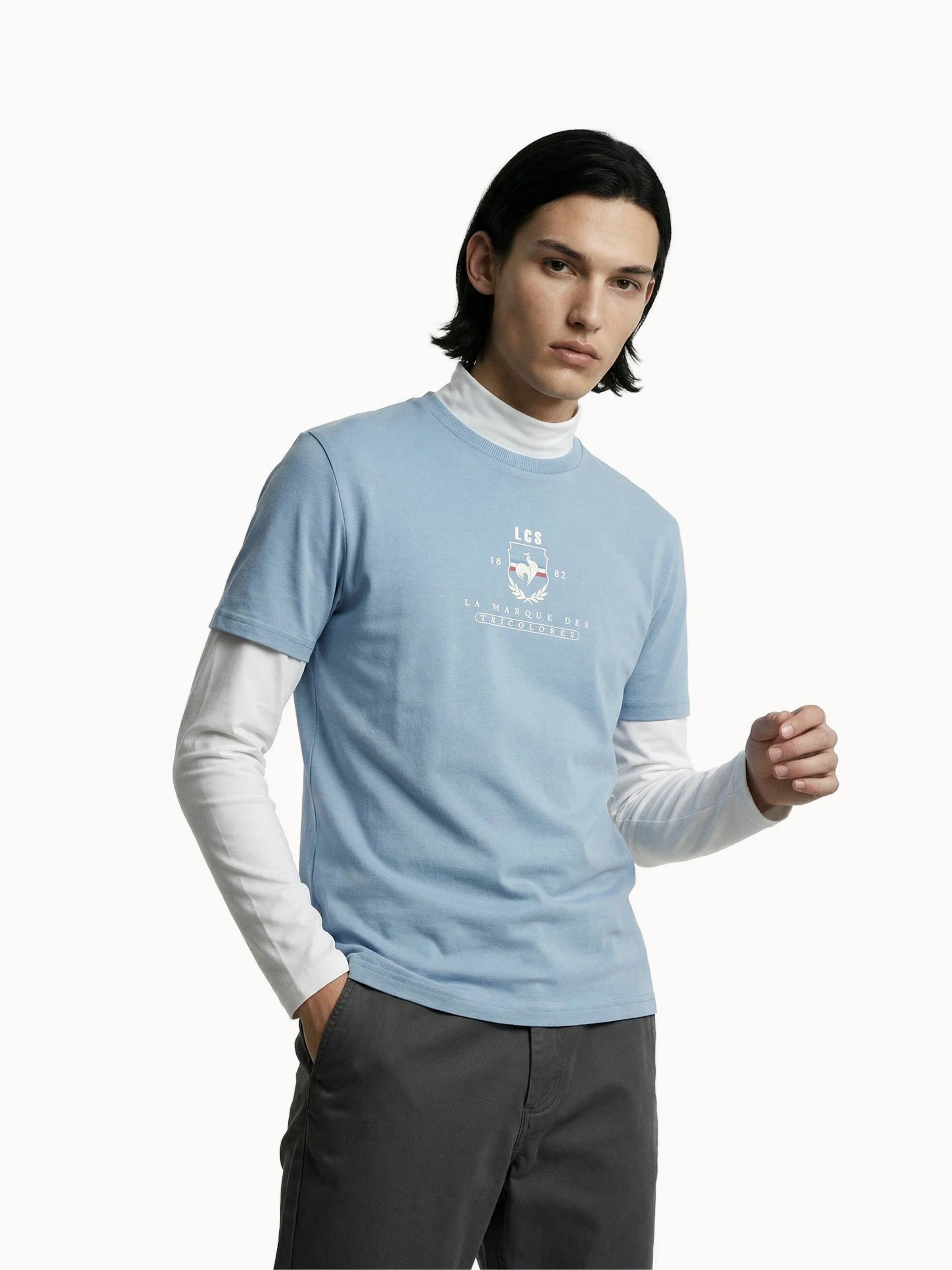 T-shirt en jersey de coton avec logo imprimé façon écusson