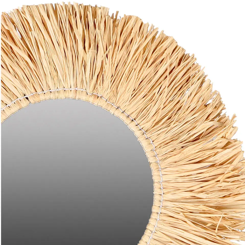 Natural Living Wandspiegel - Boho/ibiza stijl - raffia - 46cm