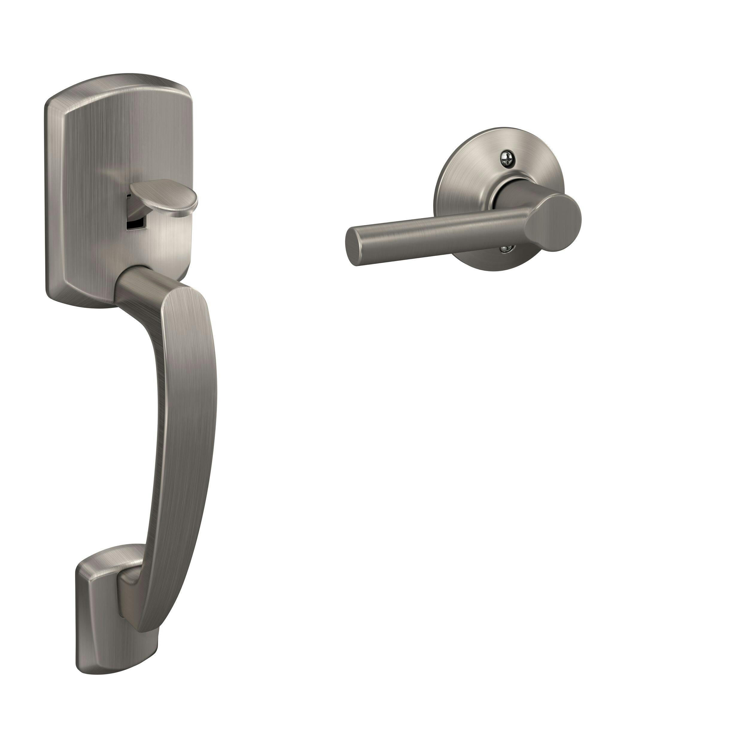 Schlage Greenwich Broadway Lower Handleset, Satin Nickel