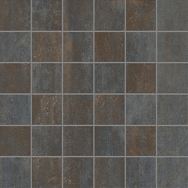 Mosaïque murale en grès cérame émaillé effet béton noir mat L.30 x l.30 cm x ép.7,4 mm, Upper