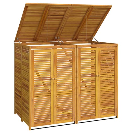NNEVL Double Garbage Bin Shed 140x89x117 cm Solid Wood Acacia