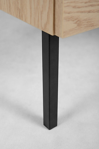 4 un. Pied carré noir pour meuble de salle de bain FURNIDEA en métal h: 20 cm