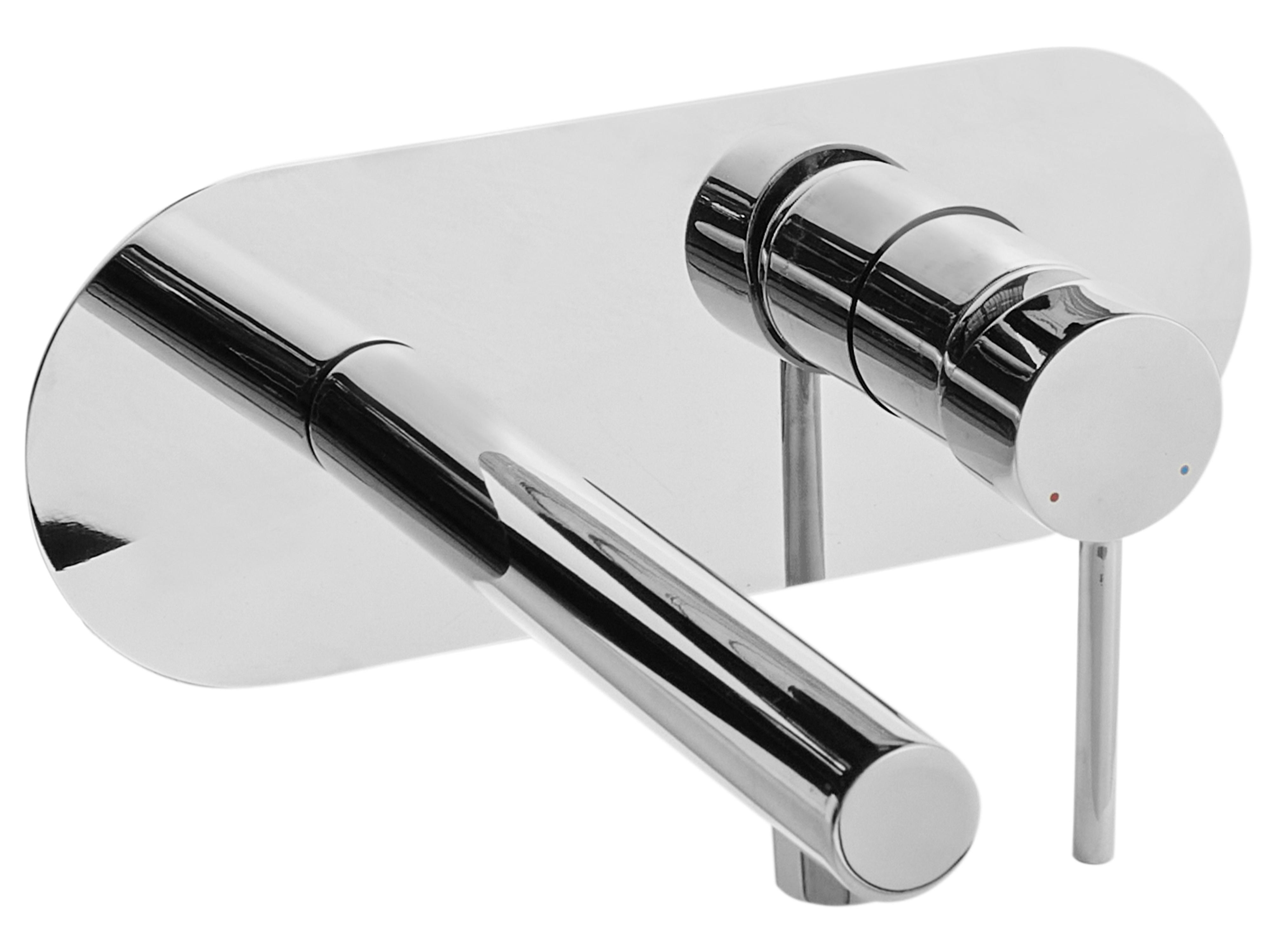 Wall Mounted Basin Mixer Tap CLAVIJO Brass Silver