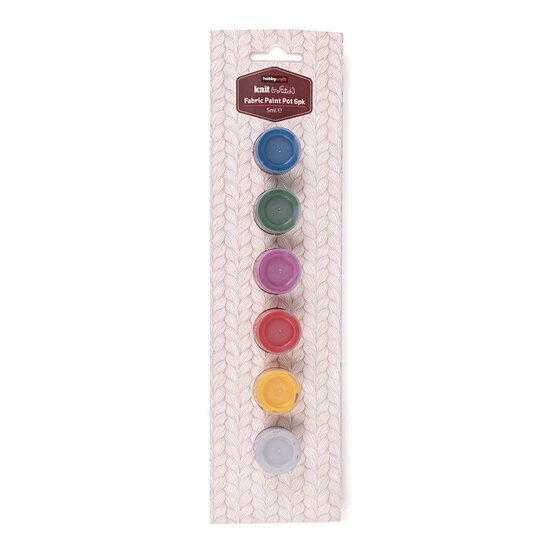 Metallic Fabric Paint Pots 5ml 6 Pack