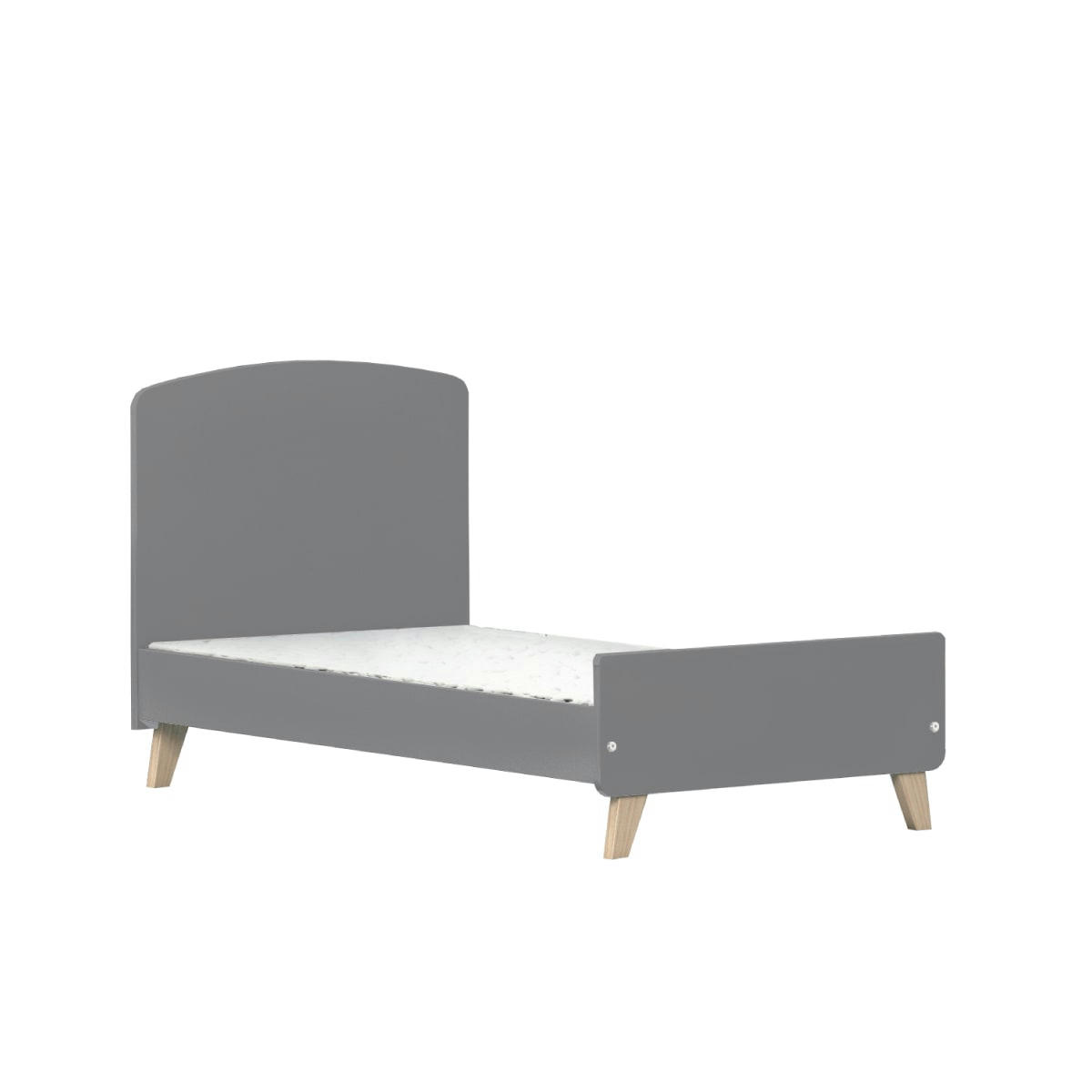 KOMBU - Pack lit bébé évolutif avec matelas 70x140 cm effet bois gris et bois