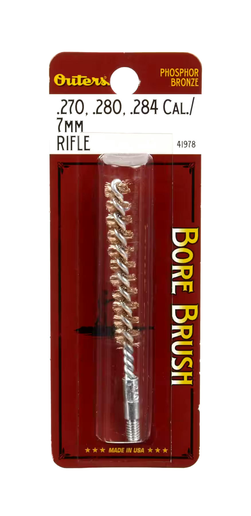 Hoppe's Phosphor Bronze Hunting Bore Cleaning Brush, .270cal/7mm Rifle