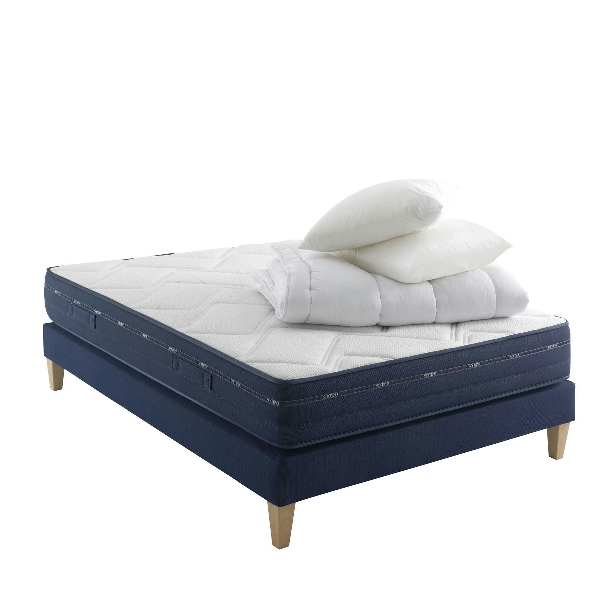 REVE 500 - Ensemble matelas ressorts et mémoire de forme, sommier, 180x200