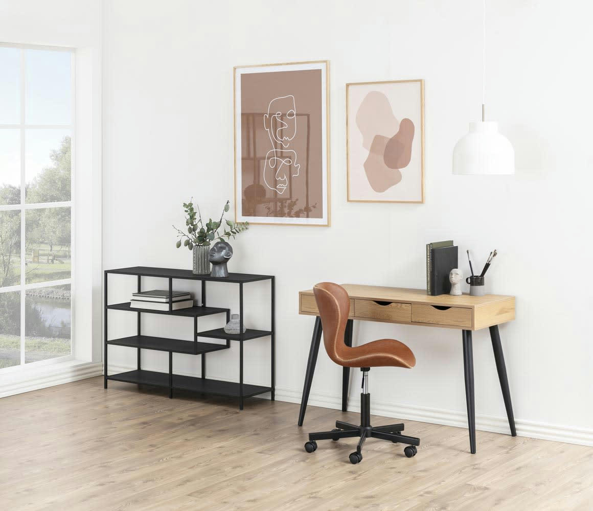 SEVEY - Bureau scandinave avec tiroirs noir