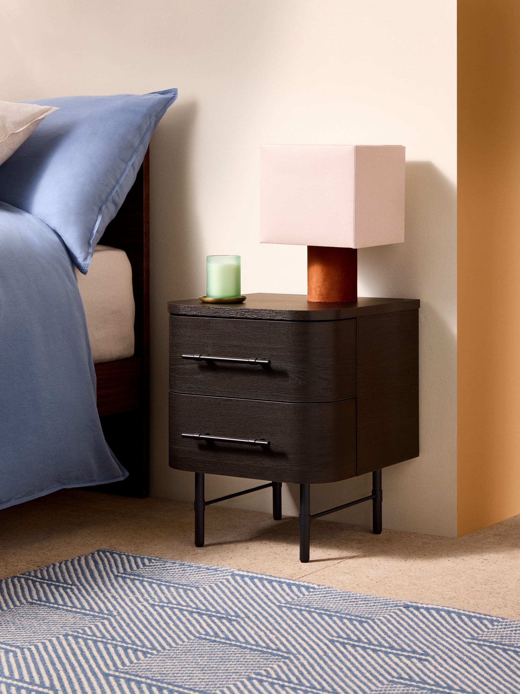 Zeke Bedside Table in Dark Oak Effect