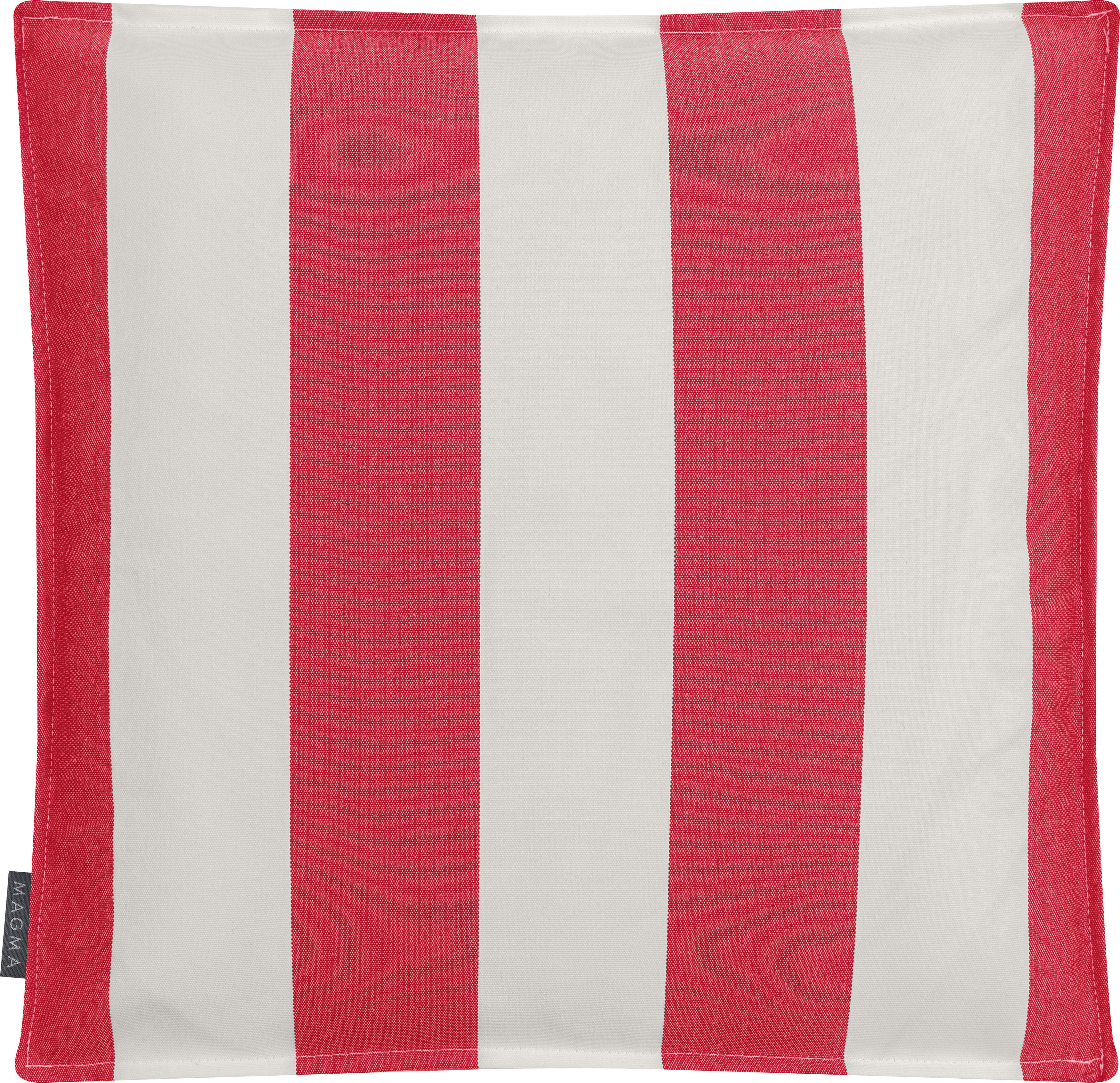 SANTORIN - Housse de coussin "box" rayures rouge et blanc- 40x40x5