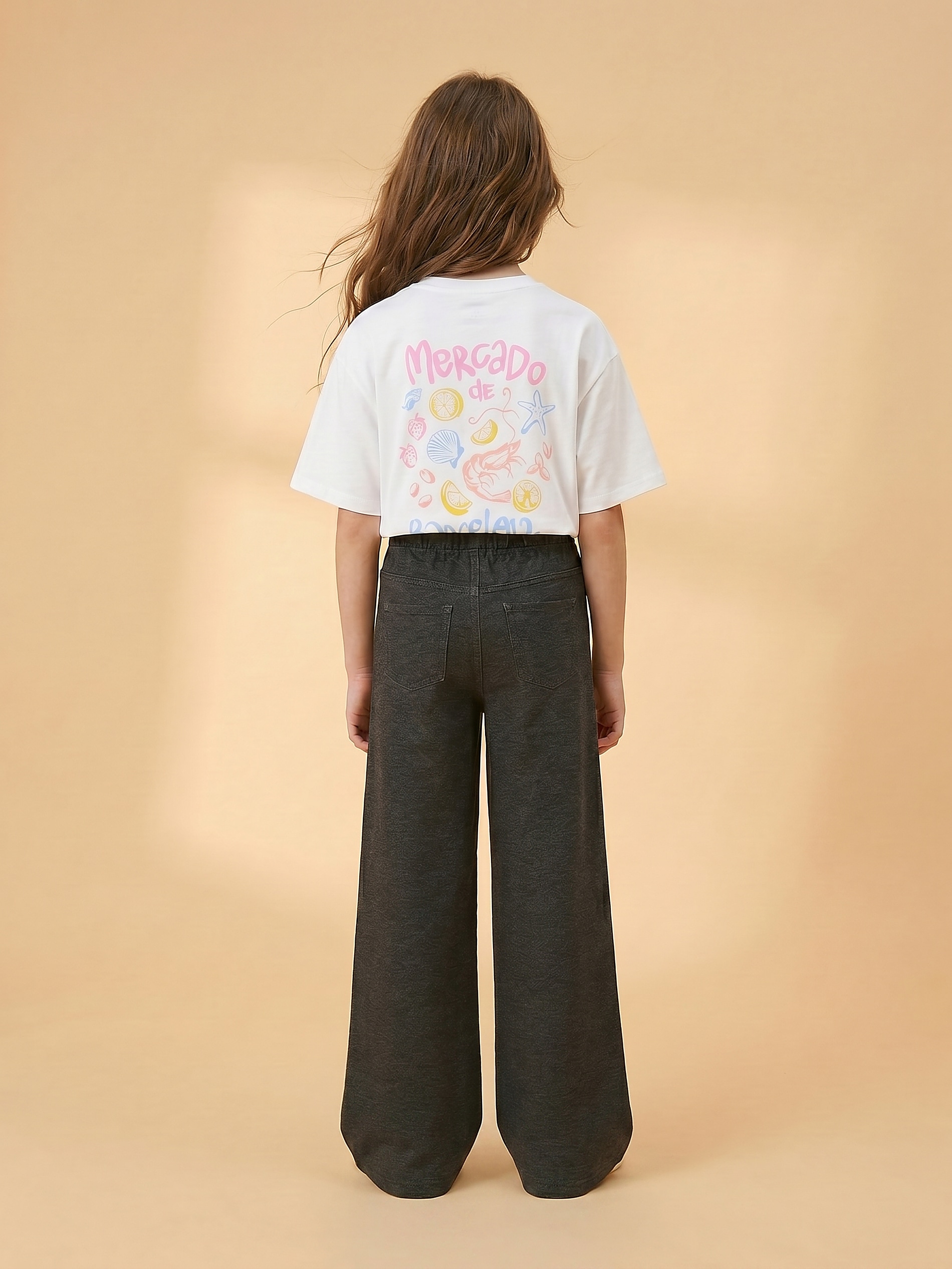 Melanżowe jeansy wide leg