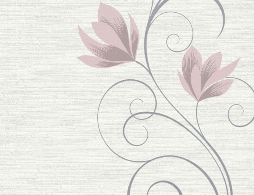 Vliestapete Blume Flitter Rosa
