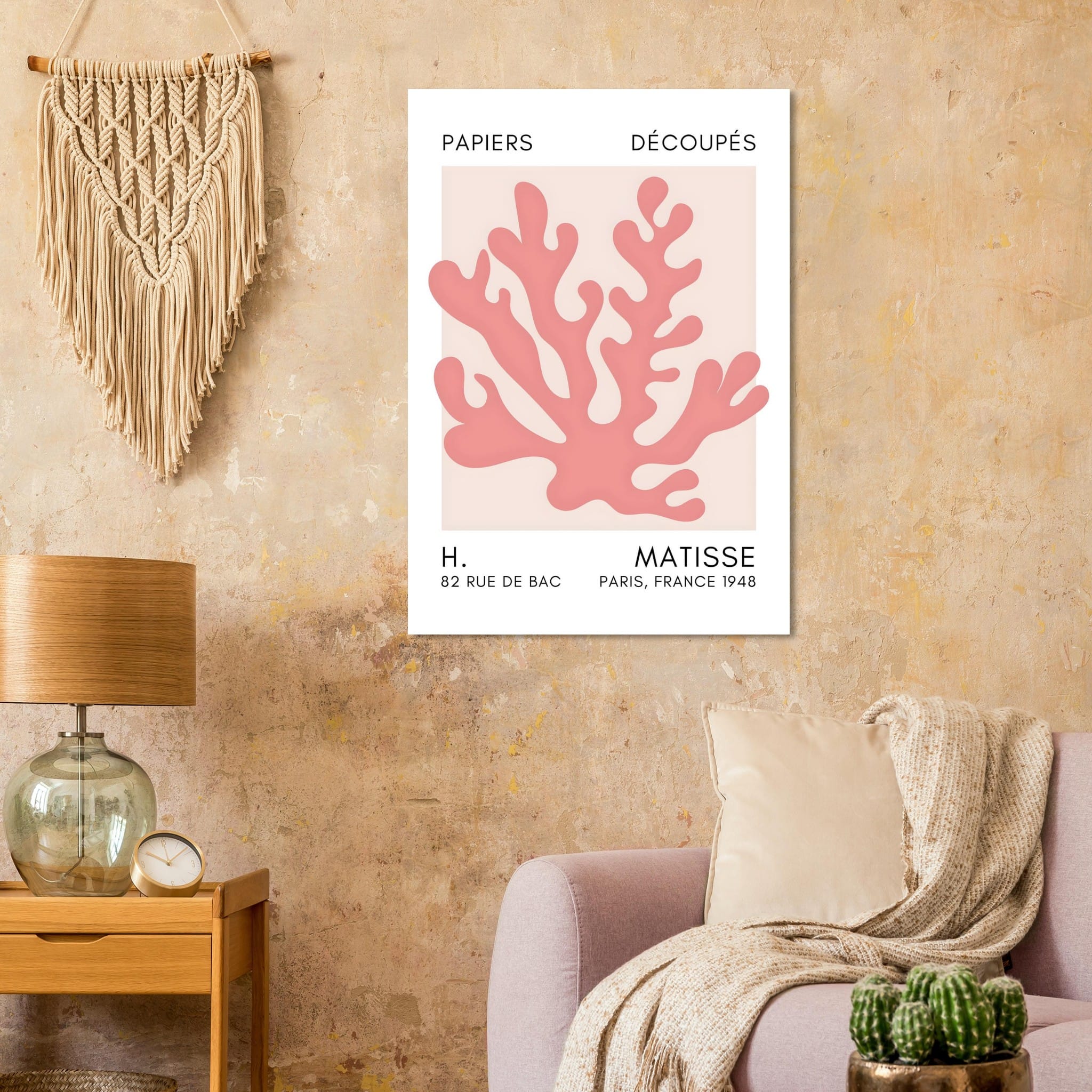Artfulprints Poster Matisse – Saltflower shapes taupe  - 70x100 cm - Taupe