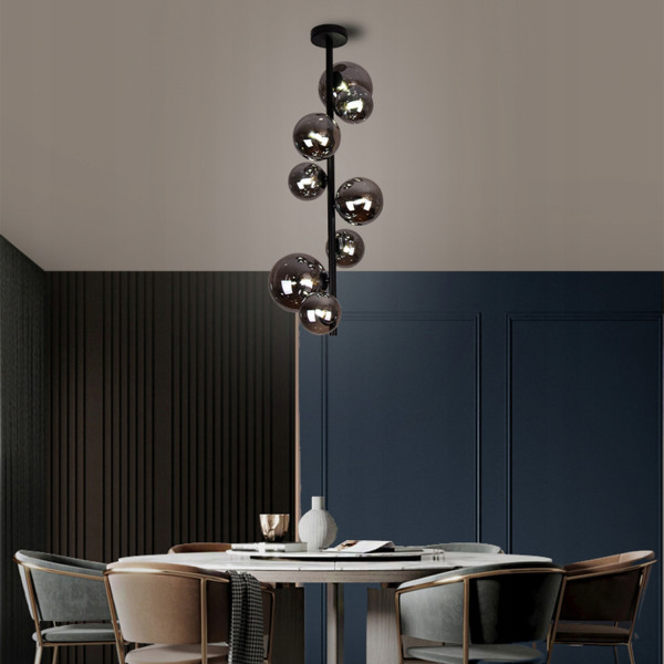 Lampa Sufitowa Wisząca Żyrandol Do Salonu Jadalni Czarna