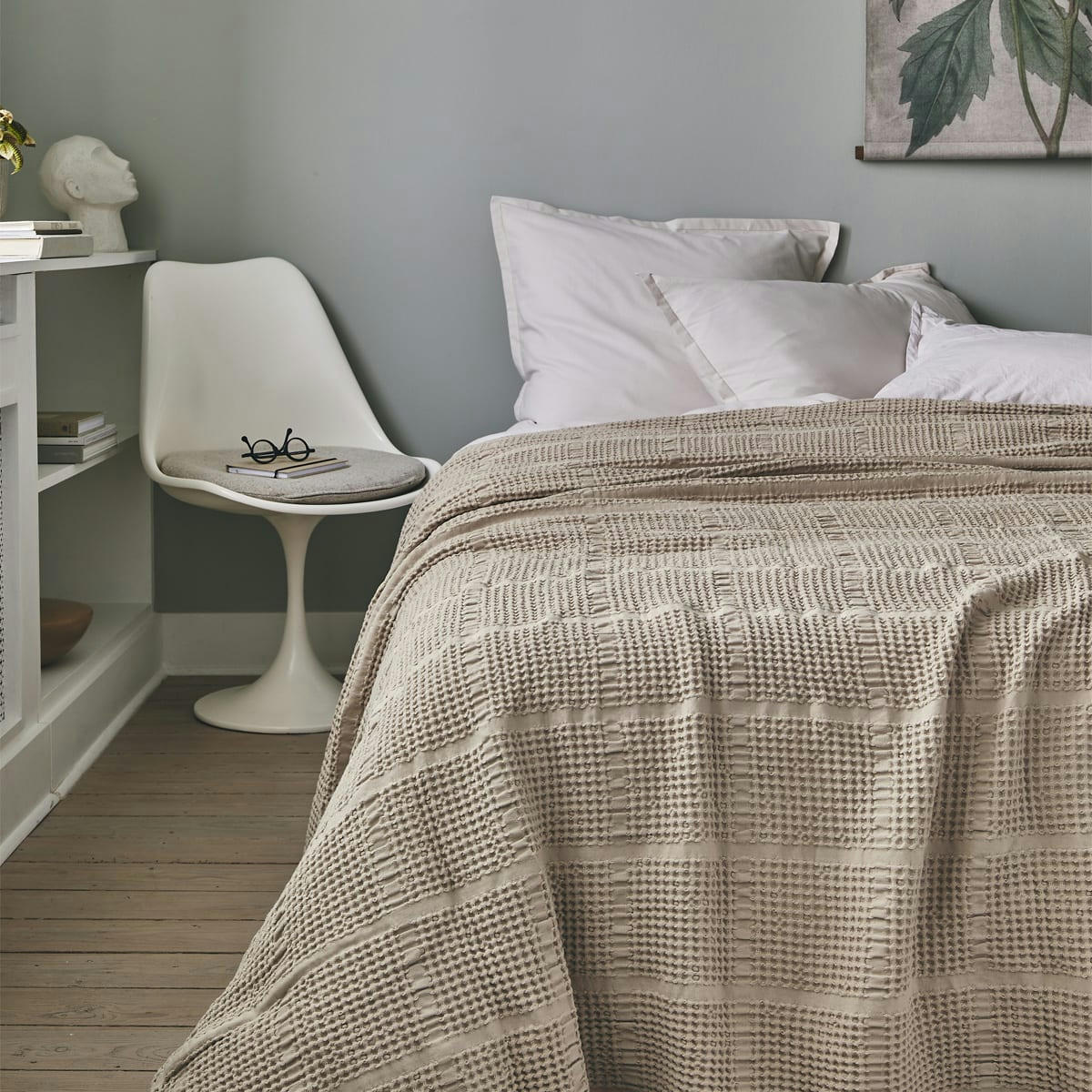 YOGI - Plaid en jacquard de coton naturel 130x170