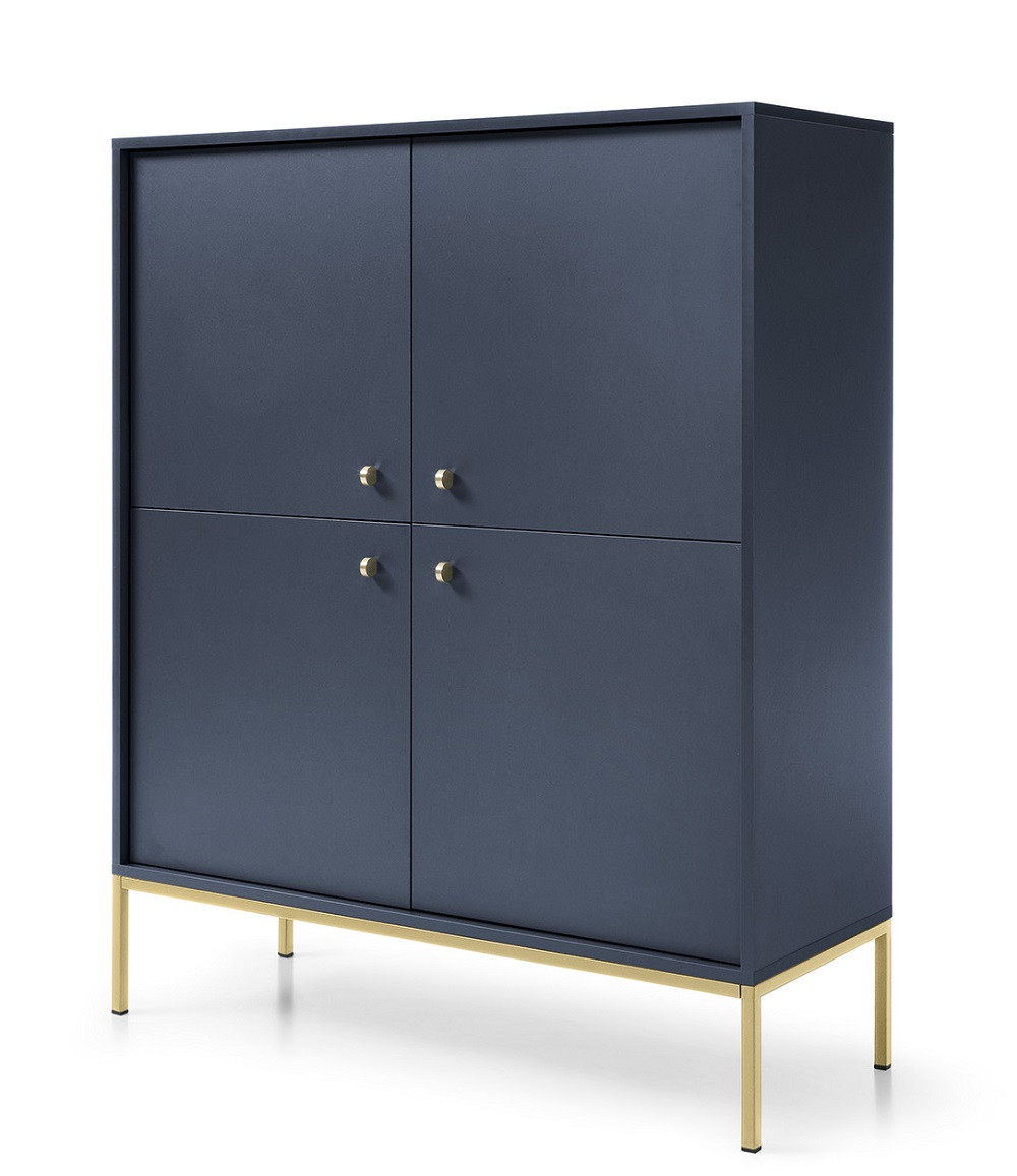 Komoda MONAKO do salonu MK104 - granat   stelaż złoty