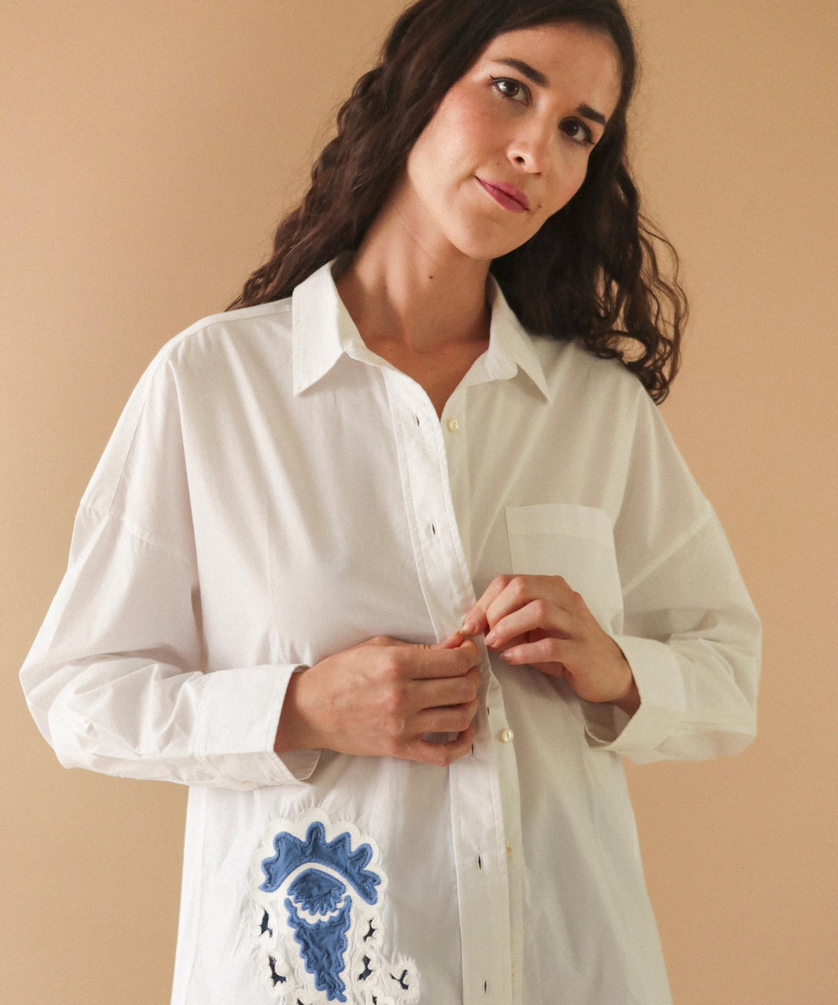 Chemise Mario en coton broderie Paisley - 100% Coton