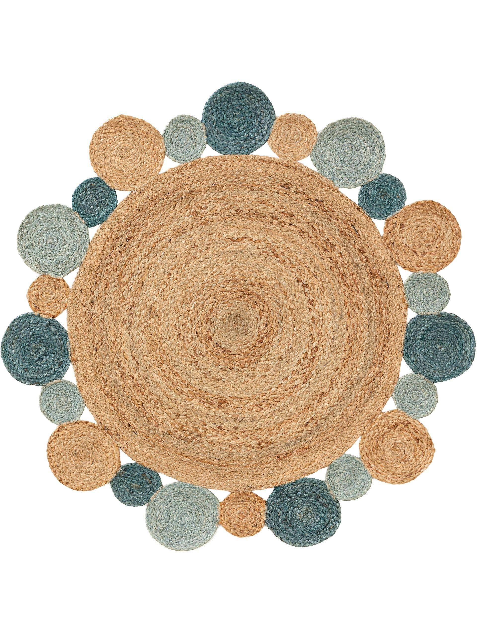 BUBBLES - Tapis enfant turquoise 115 round
