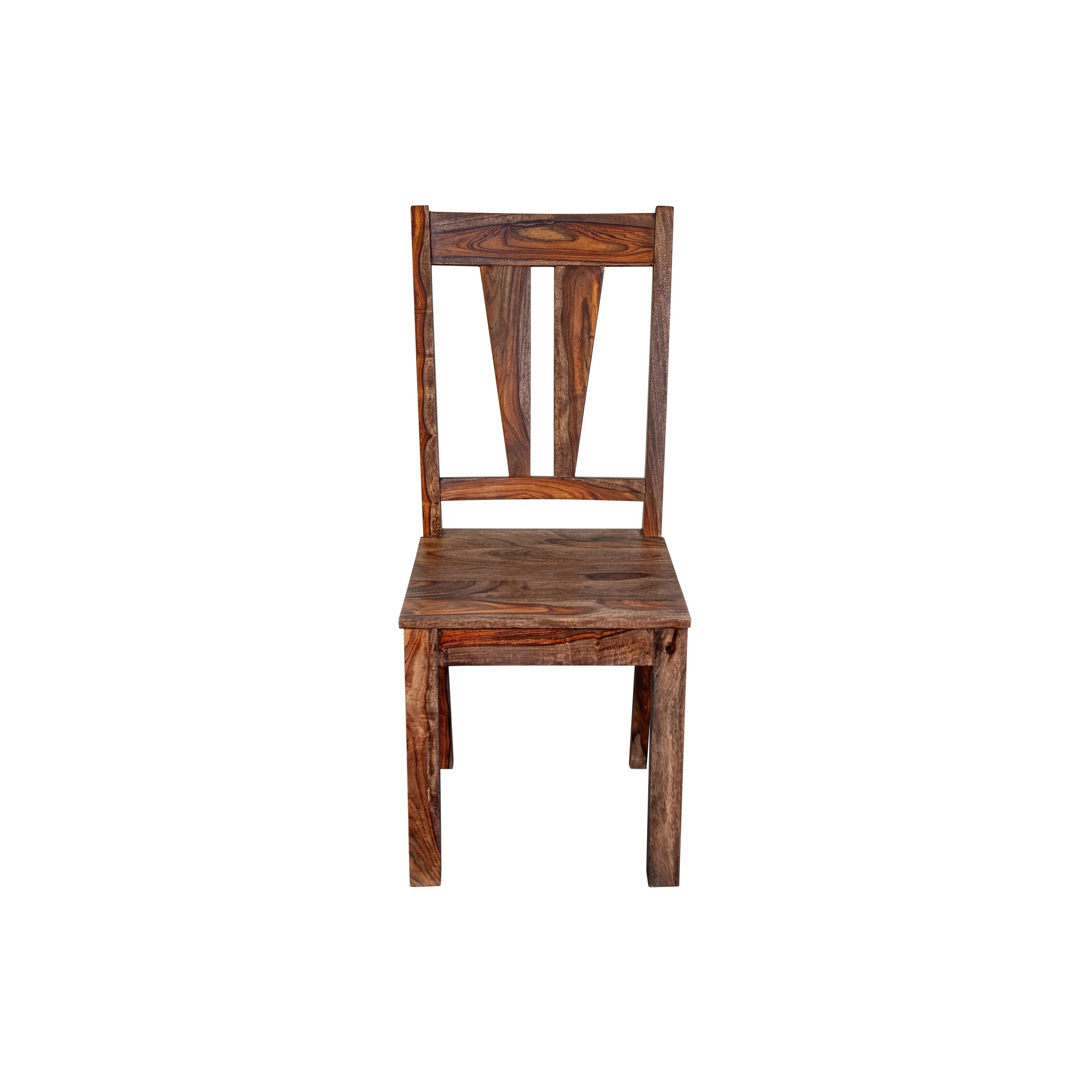 Wanderloot Kalispell Solid Sheesham Wood Dining Chair, Natural