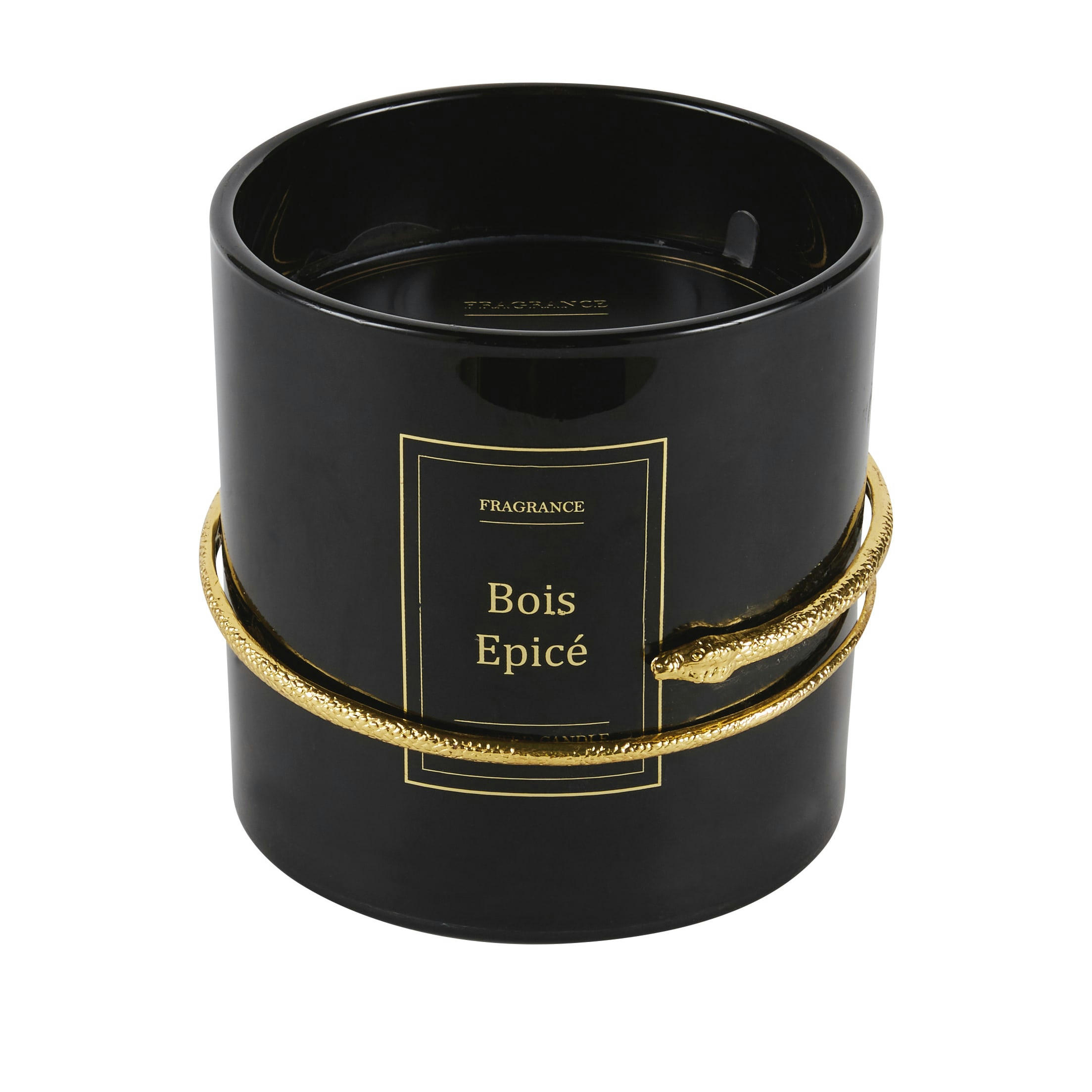 TIA - Bougie en verre et serpent en métal doré