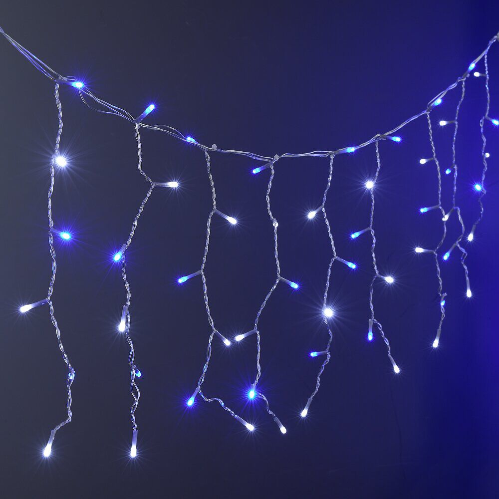 Guirlande de No&euml;l bordure de toit 190LED blanc froid et bleu L720cm