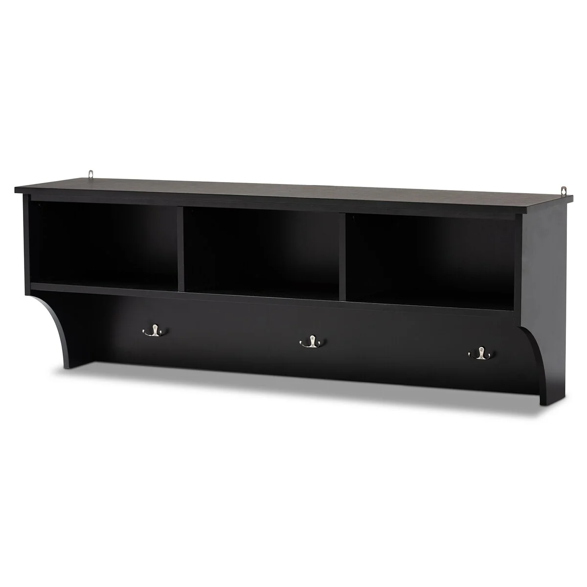 Maya Modern Transitional Entryway Wall Mounted Coat Rack with Shelves