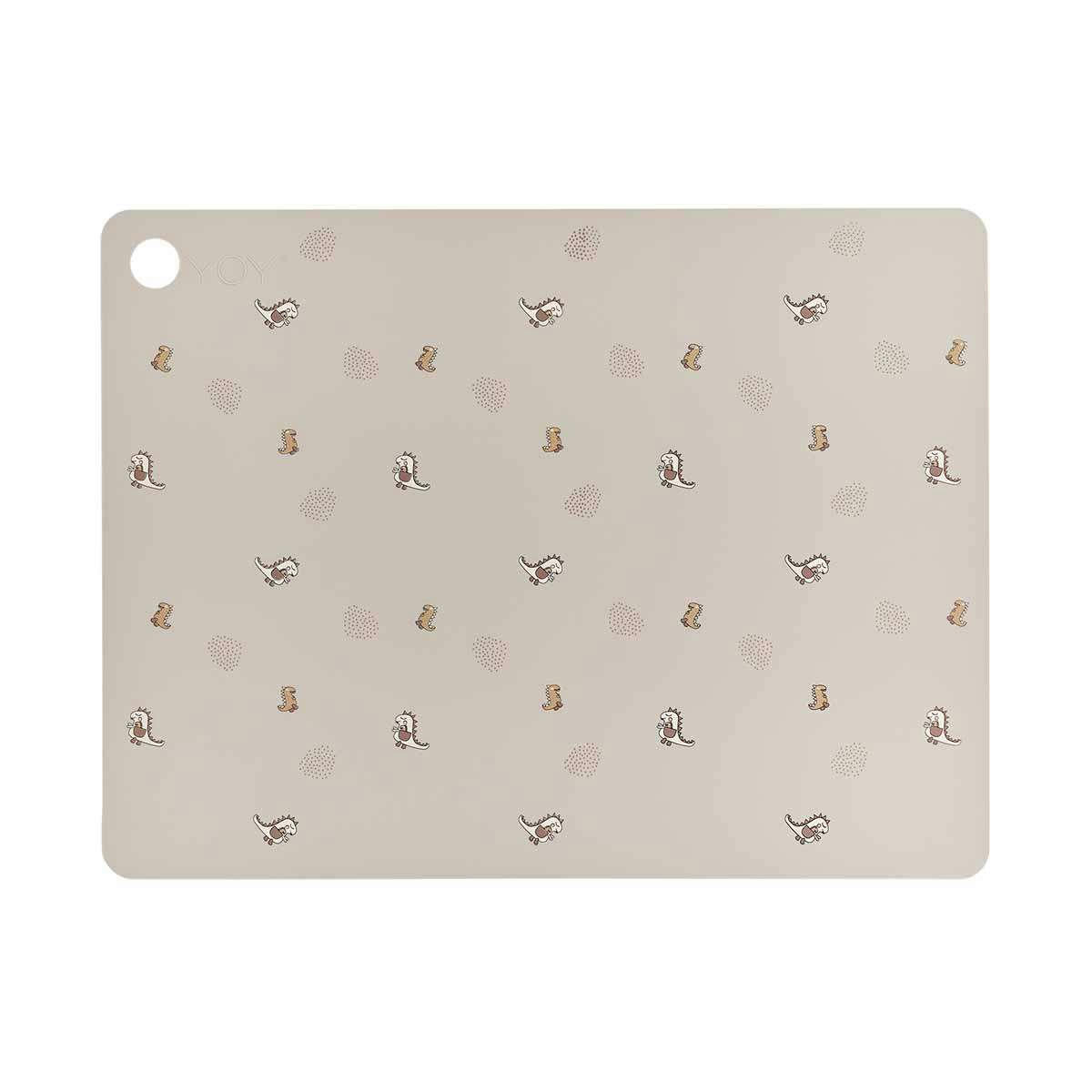 DINO - Set de table marron en sillicone H0,2x45x34cm