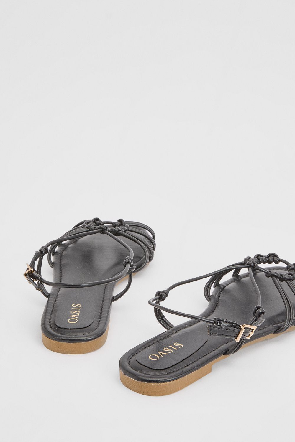 Oasis Clara Faux Leather Strappy Open Toe Flat Sandals