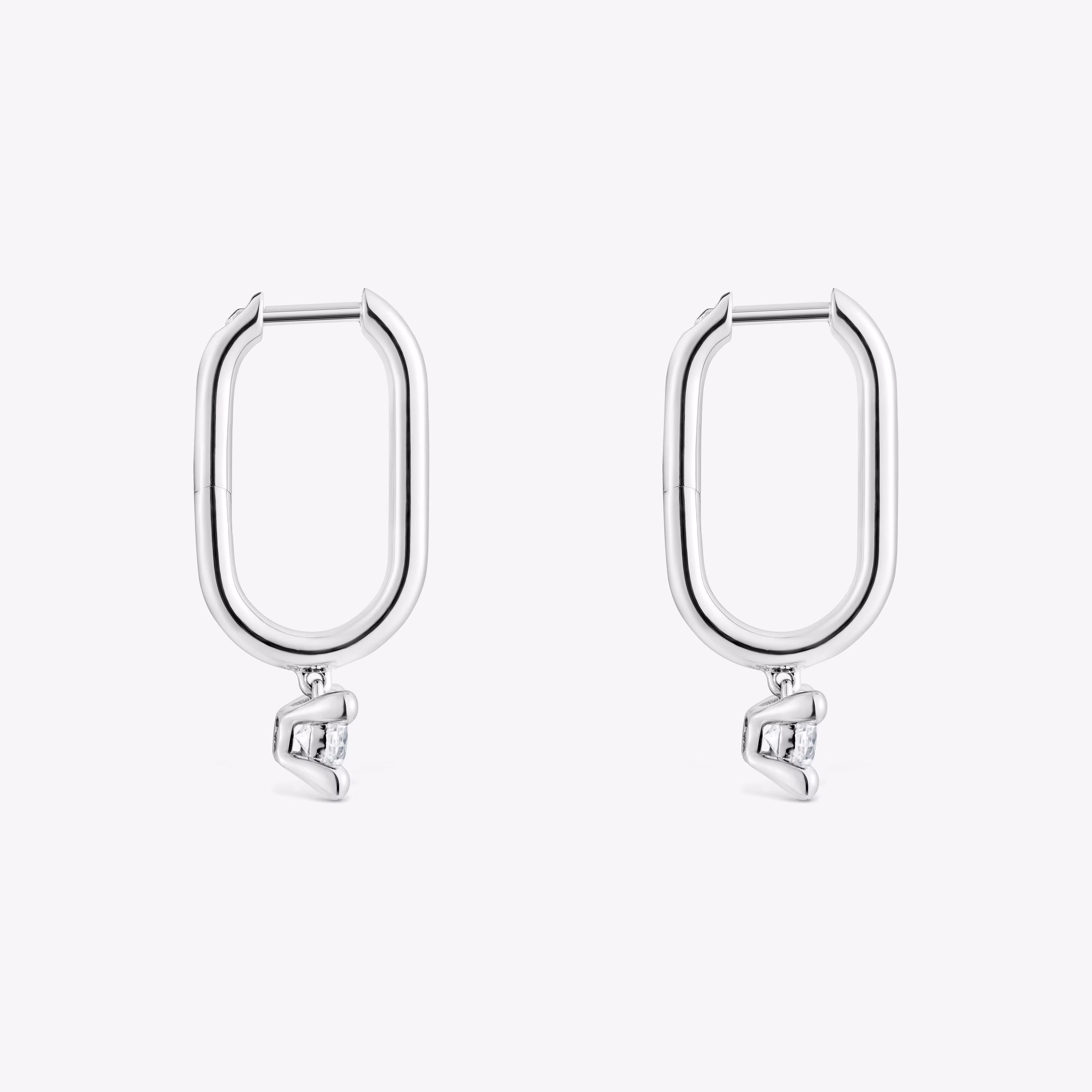 Pendientes de aro de platino con diamantes creados en laboratorio 0,36 ct Shine LGD