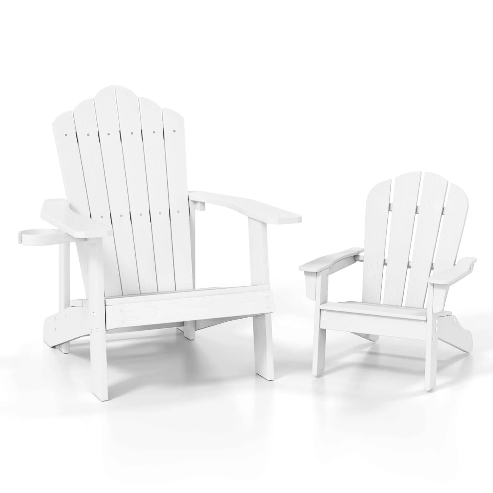 Costway 2 PCS Adirondack Chair Set for Adults and Kids with Ergonomic - See Details