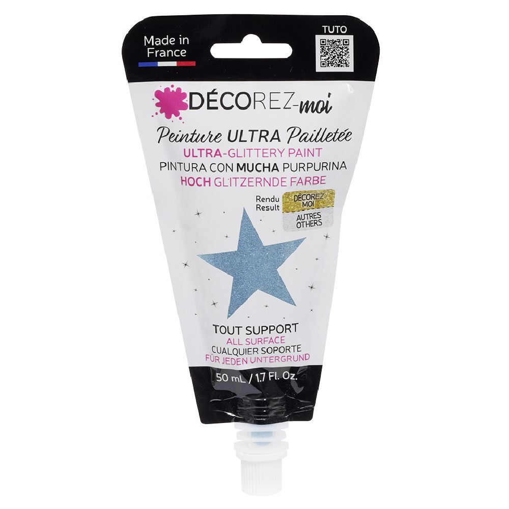 Peinture paillette bleu ciel 80ml