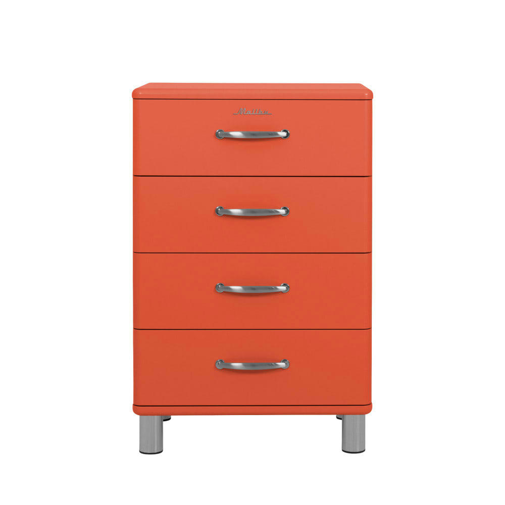 MALIBU - Petit meuble de rangement vintage L60cm rouge