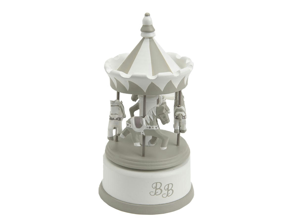 - Carrousel manège musical bois pour enfant gris