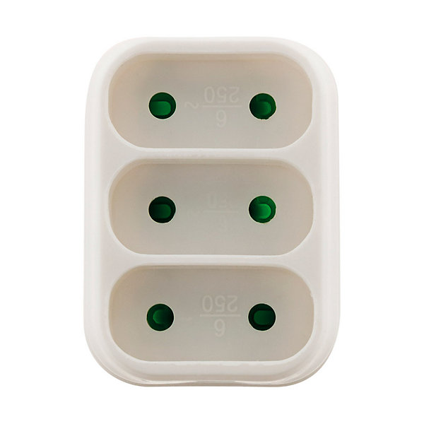 Multiprise triplite de façade 6A - Blanc - Zenitech