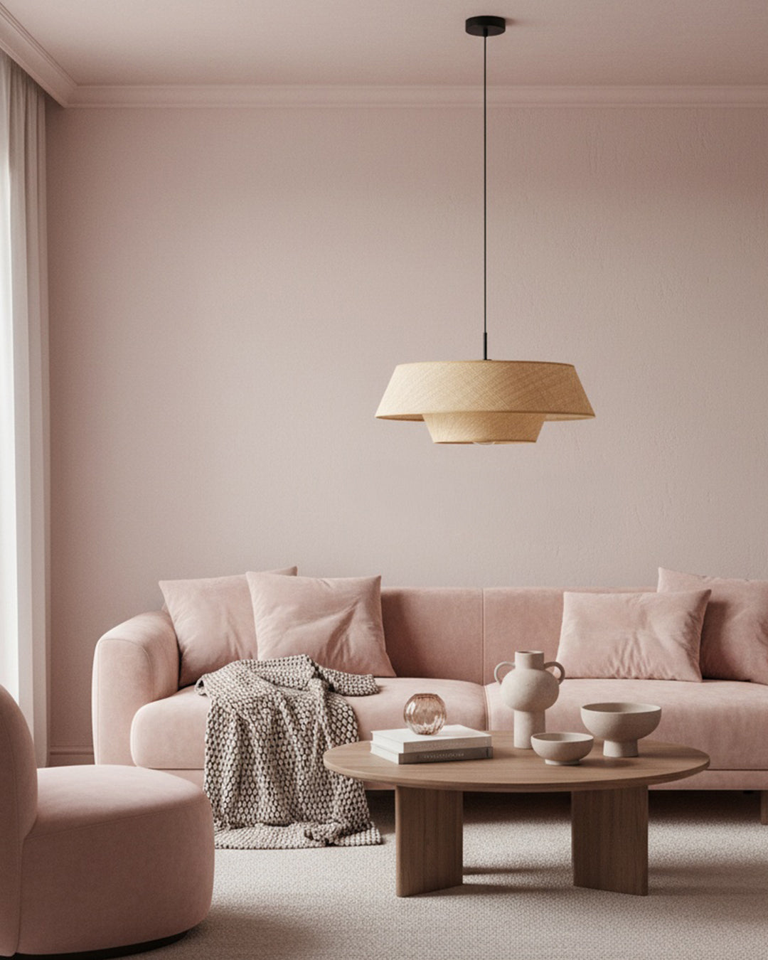 EGLO hanglamp Marford - e27 - ø 50 cm - zwart/natuur/raffia