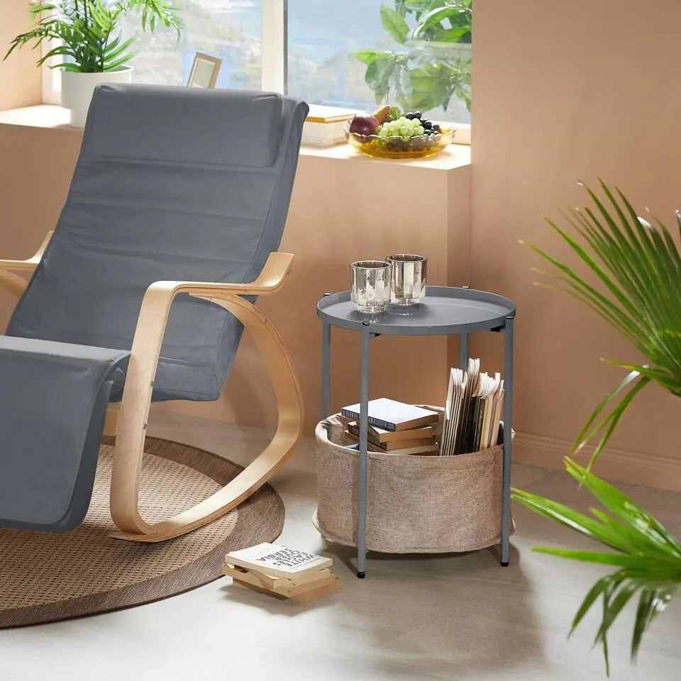 tectake Bijzettafel Canterbury, Donkergrijs