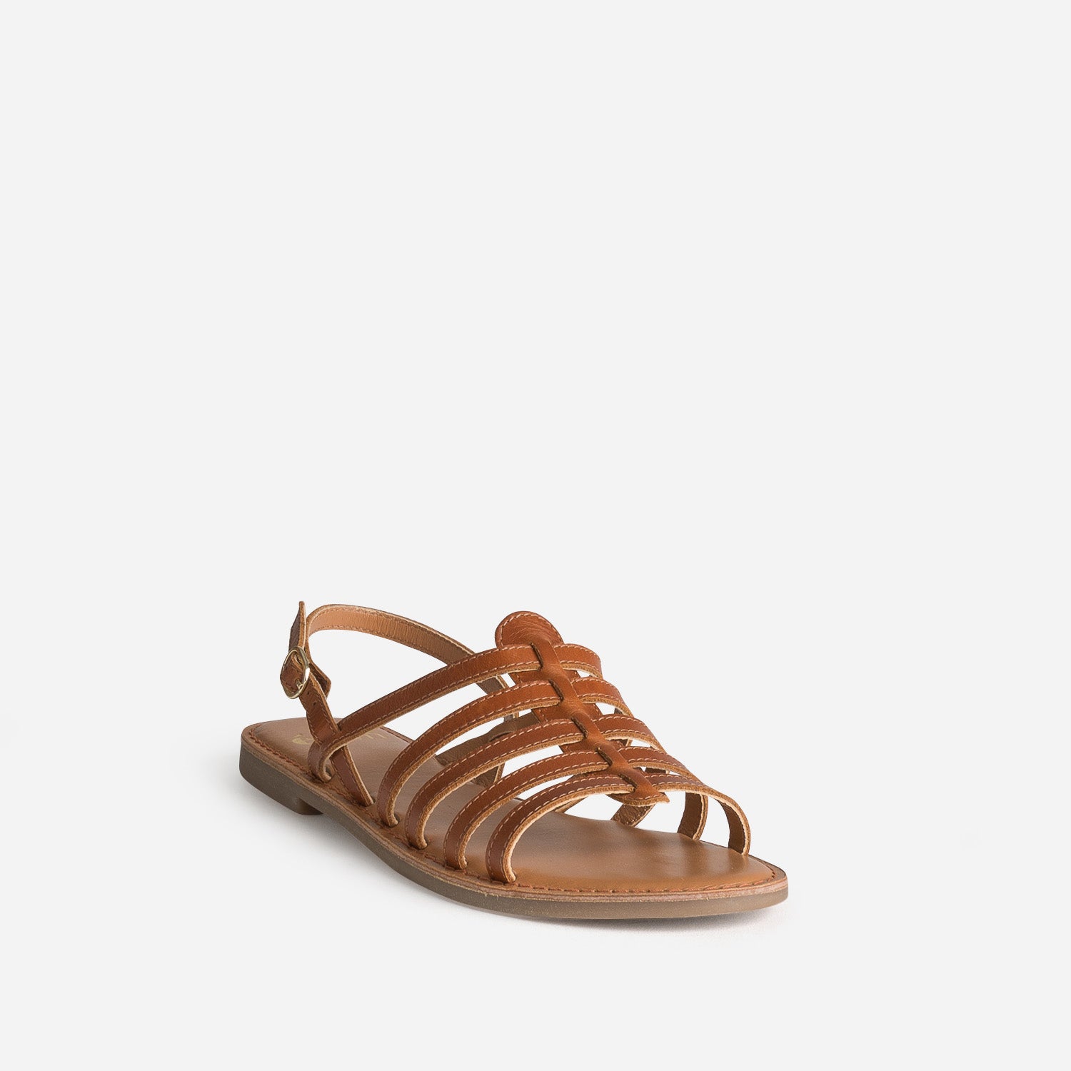 Sandale spartiate cognac cuir