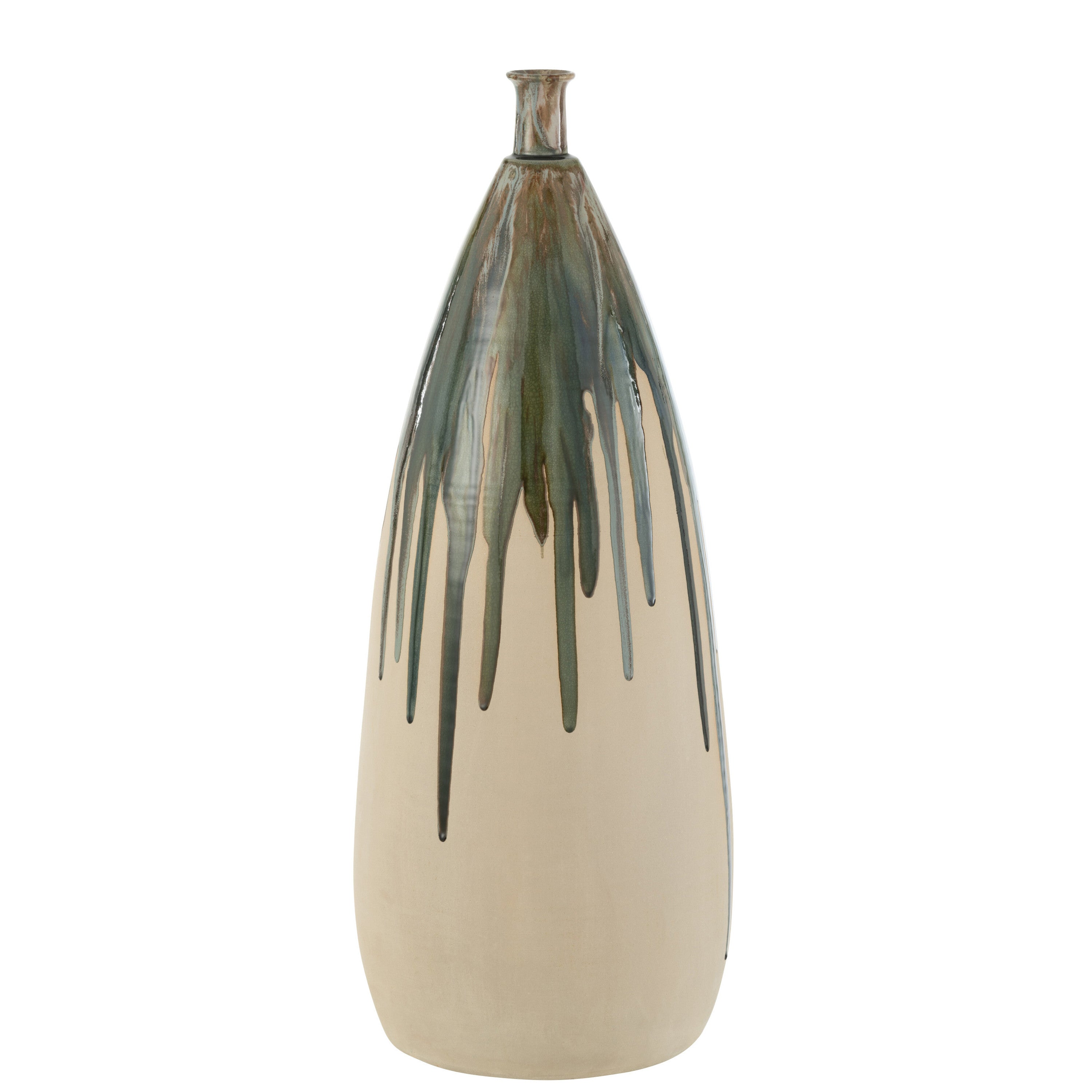 J-Line vaas Verf - keramiek - naturel groen - large - 73 cm