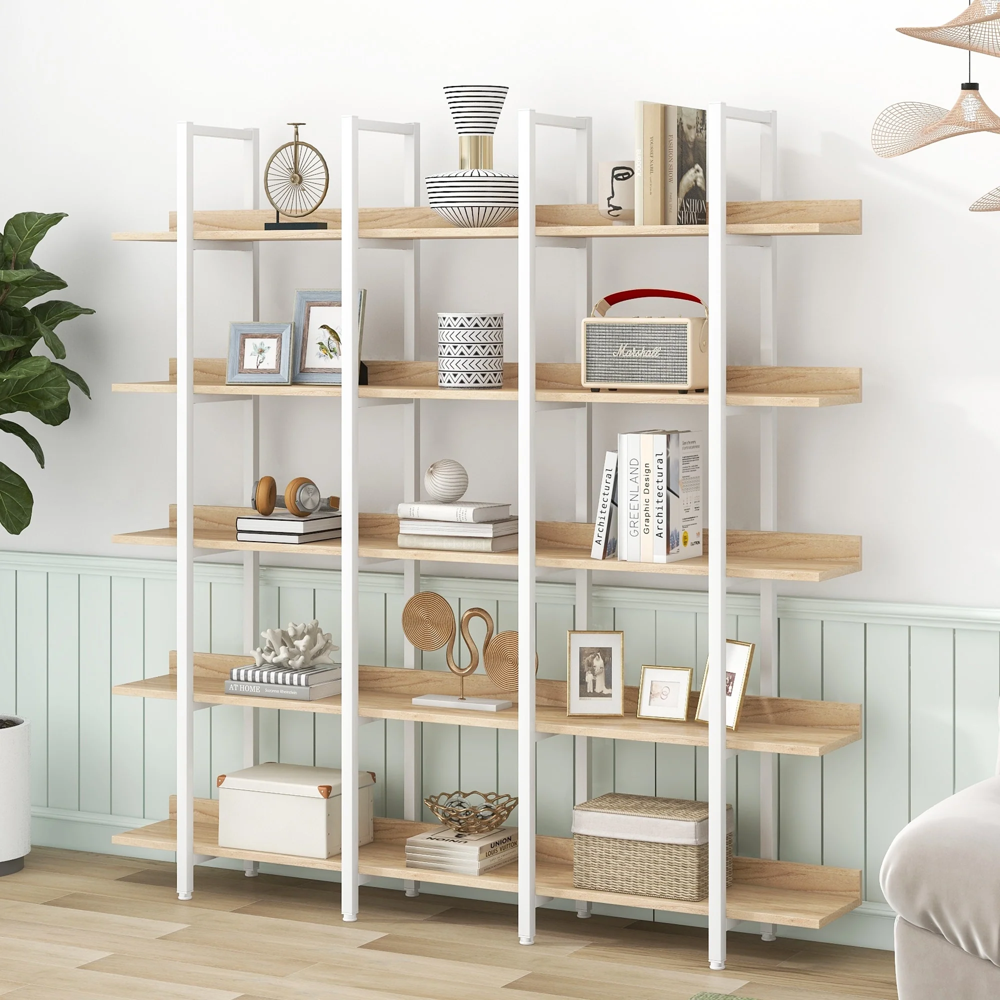 5 Tier Bookcase Home Office Open Bookshelf