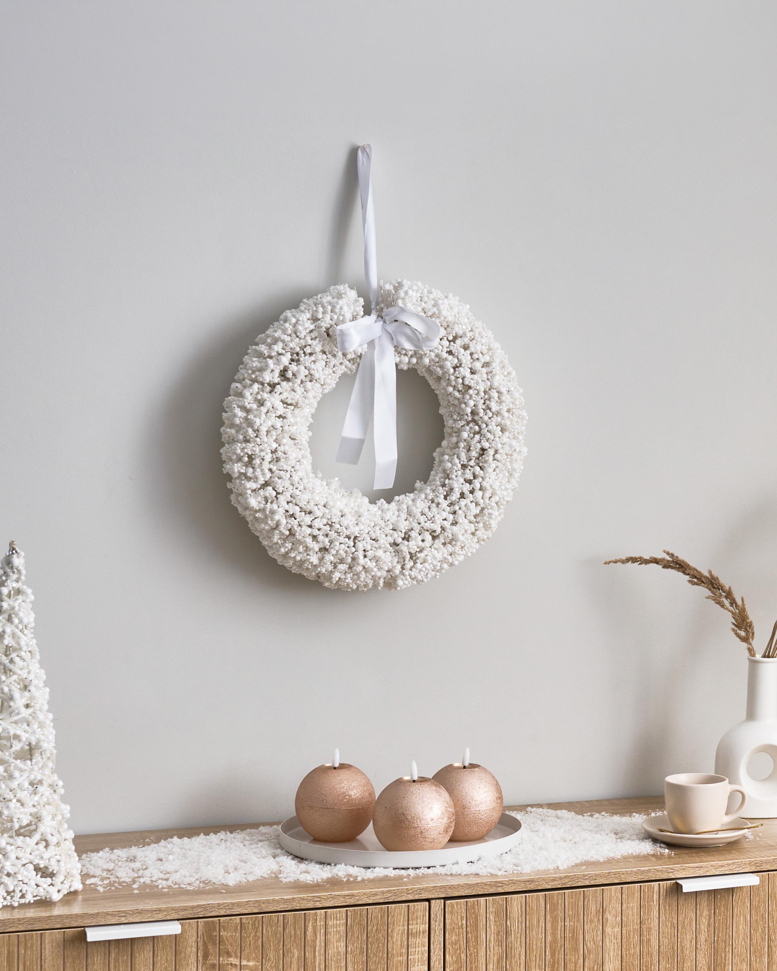 Christmas Wreath ARESJON White 40 cm