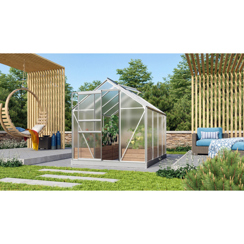 Serre en polycarbonate Venus aluminium anodisé 5 m² VITAVIA