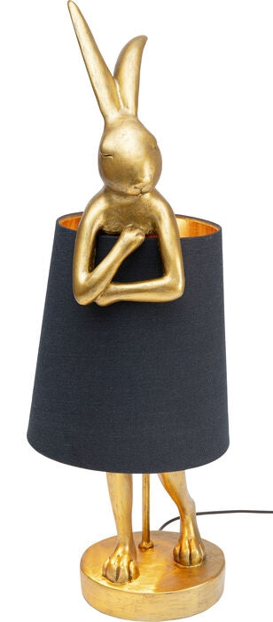 Kare Design Animal Rabbit Tafellamp 68 Cm - Goudkleurig - Zwart