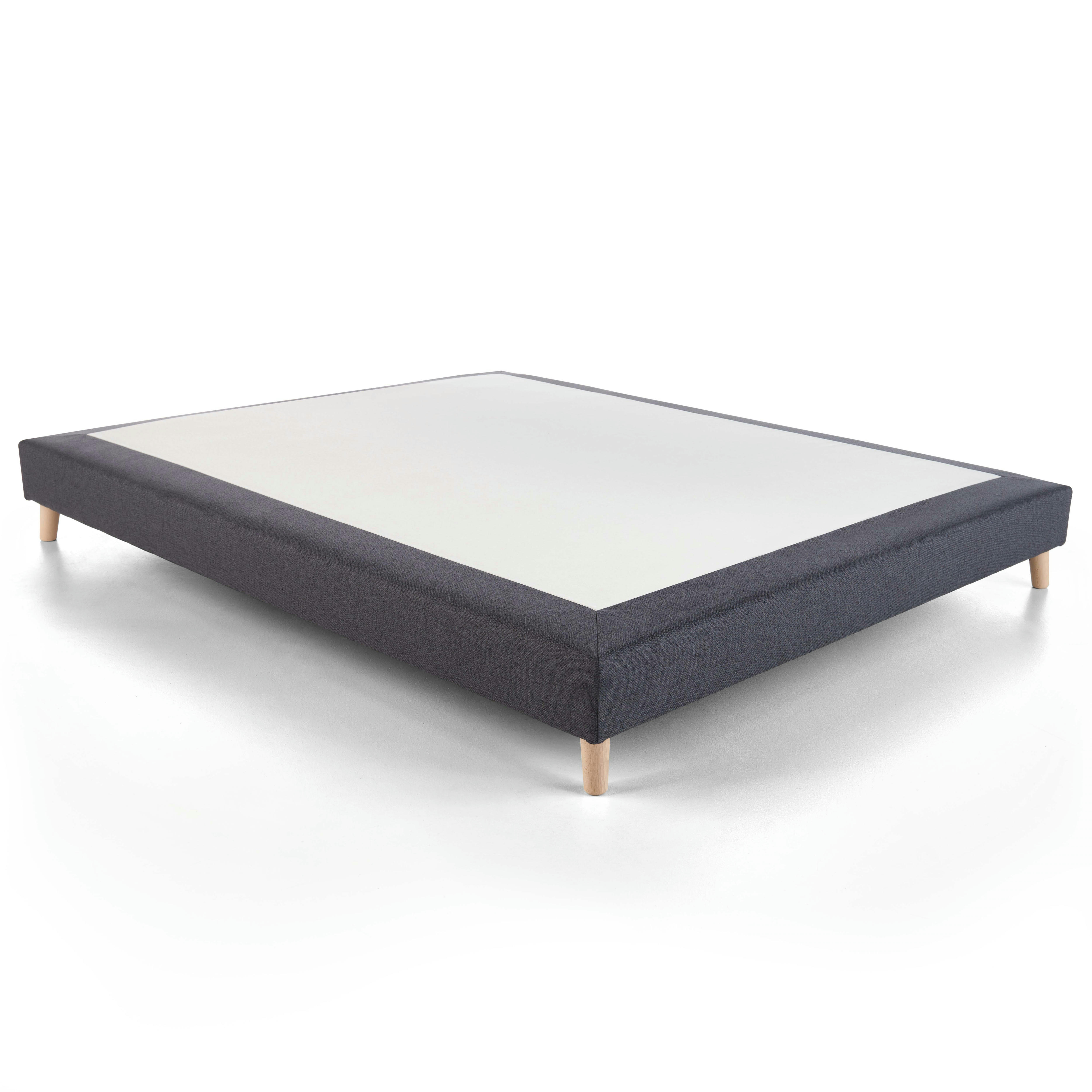 REVO - Sommier à lattes actives en bois massif noir 140 x 190 cm