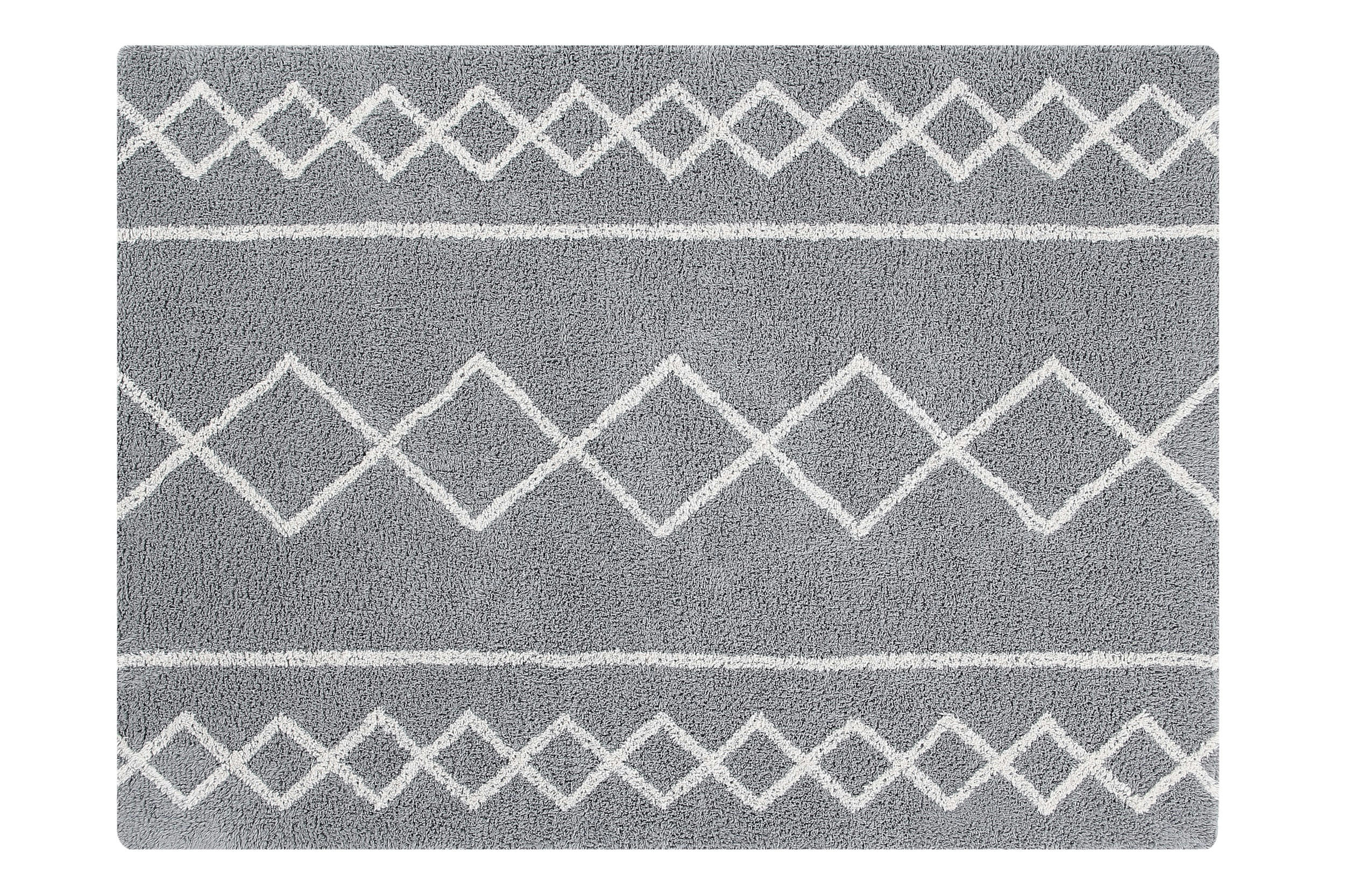 OASIS - Tapis coton lavable naturel gris 120x160cm