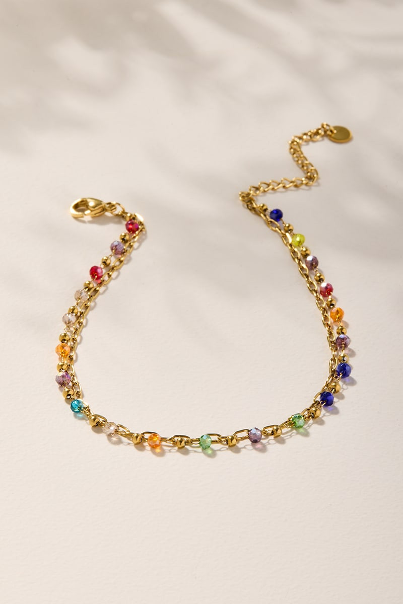 Britney Multi-Color Beaded Anklet