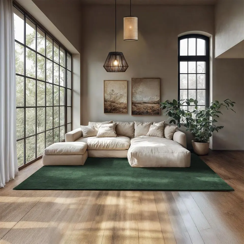 tectake? Kortpolig vloerkleed Soft Zone 200 x 290 cm - Groen